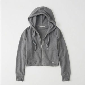 Abercrombie cropped zip up hoodie